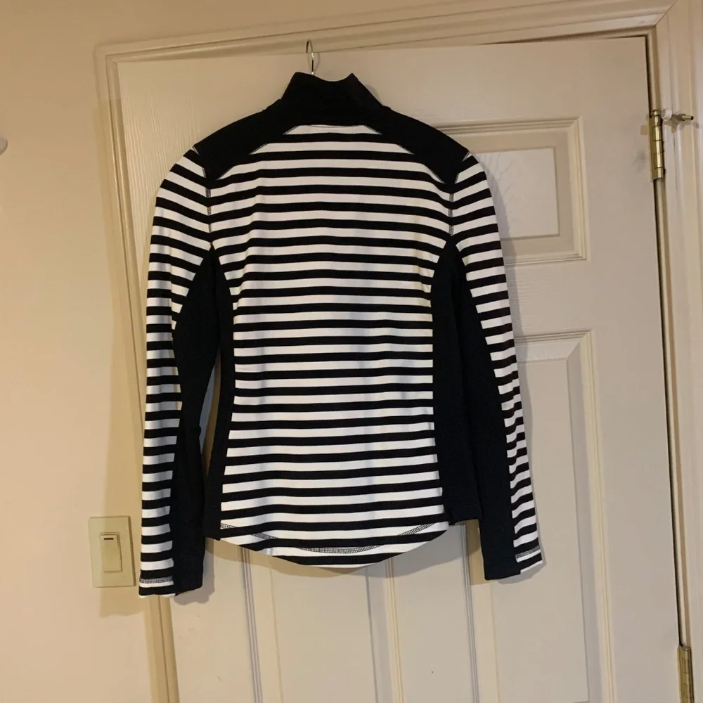 Lauren Ralph Lauren Active Black/White Striped Jacker sz S - Picture 5 of 5